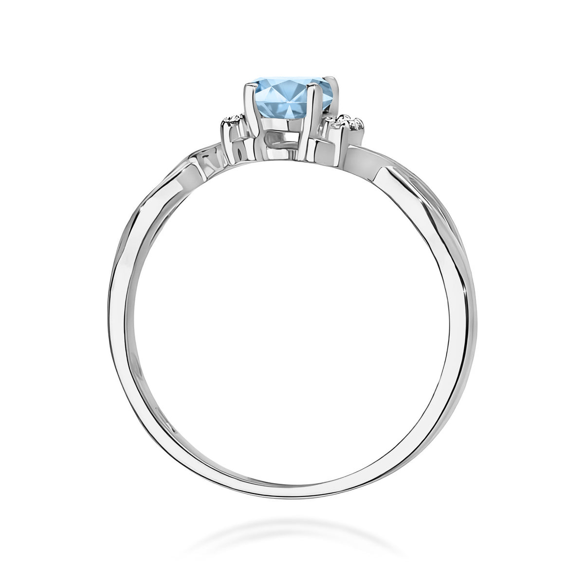 Inel Aur 9K cu Diamante Albastru de Laborator 0.55 ct