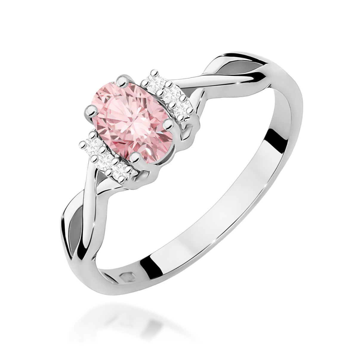 Inel Aur 9K cu Diamante Roz de Laborator 0.55 ct