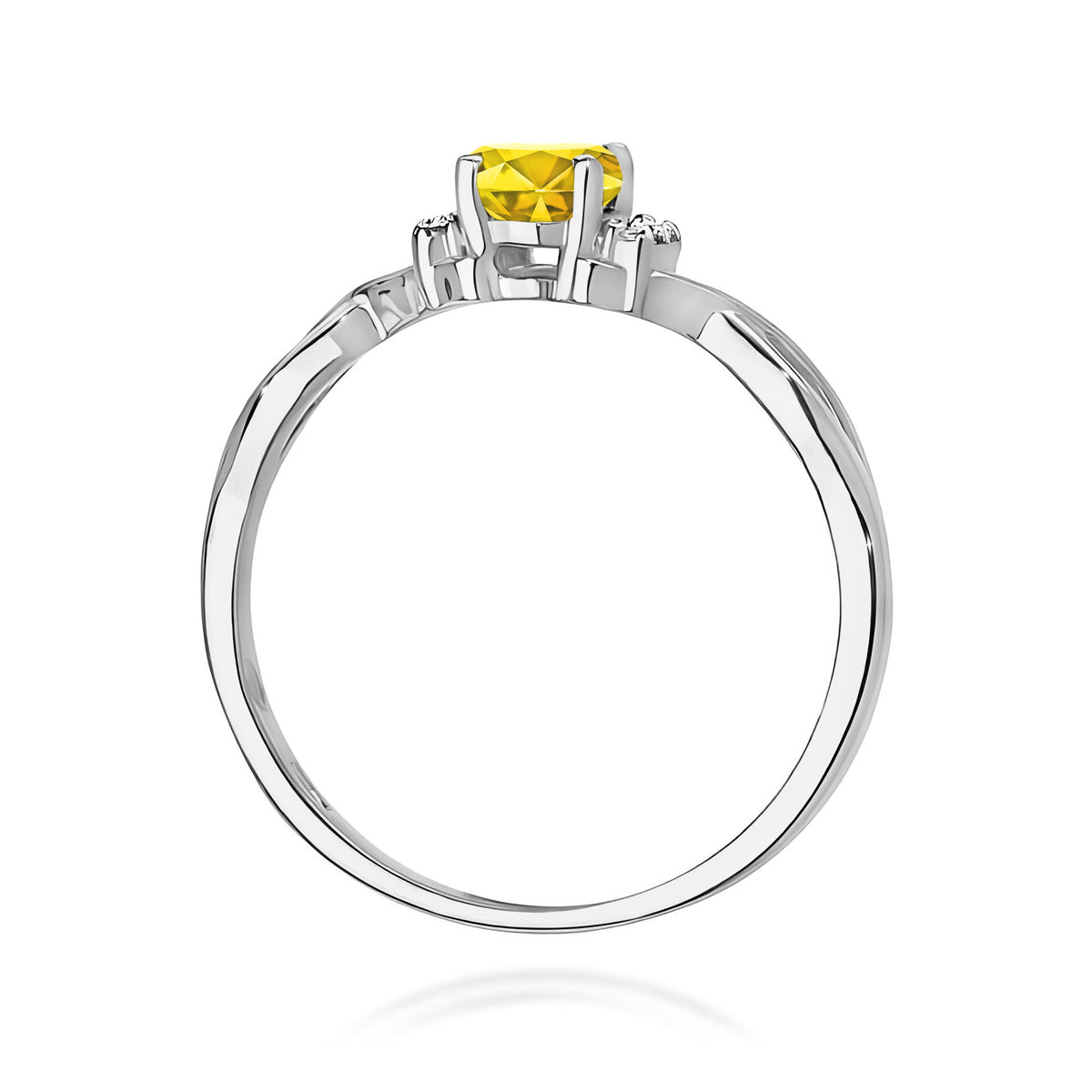 Inel Aur 9K cu Diamante Galben de Laborator 0.55 ct
