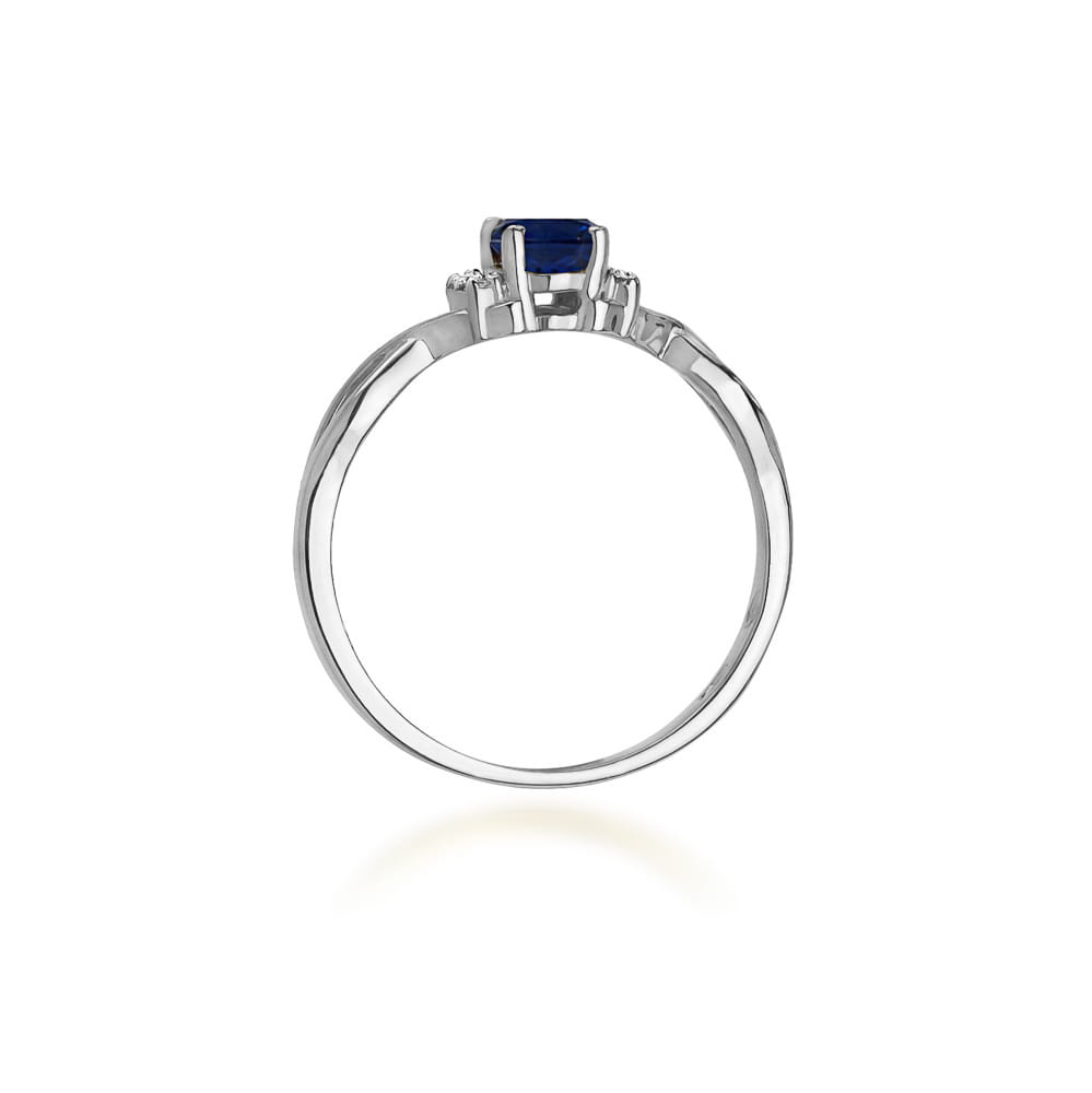 Inel Aur 9K cu Safir 0.70 ct si Diamante Naturale 0.05 ct