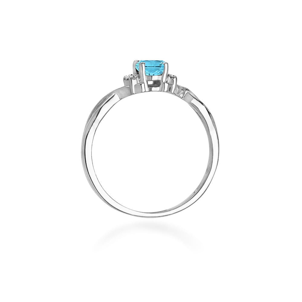 Inel Aur 9K cu Topaz Swiss 0.50 ct si Diamante Naturale 0.05 ct