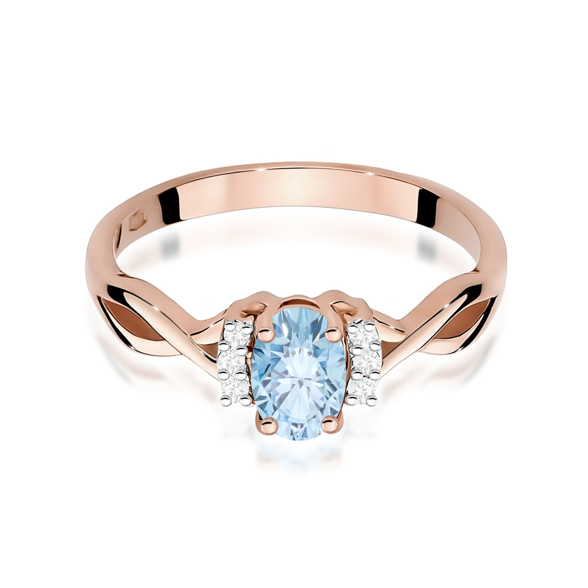 Inel Aur 14K cu Diamante Albastru de Laborator 0.55 ct