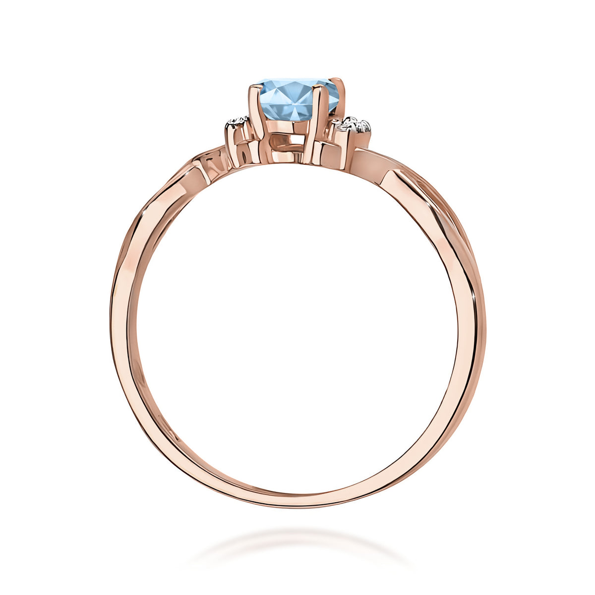 Inel Aur 14K cu Diamante Albastru de Laborator 0.55 ct