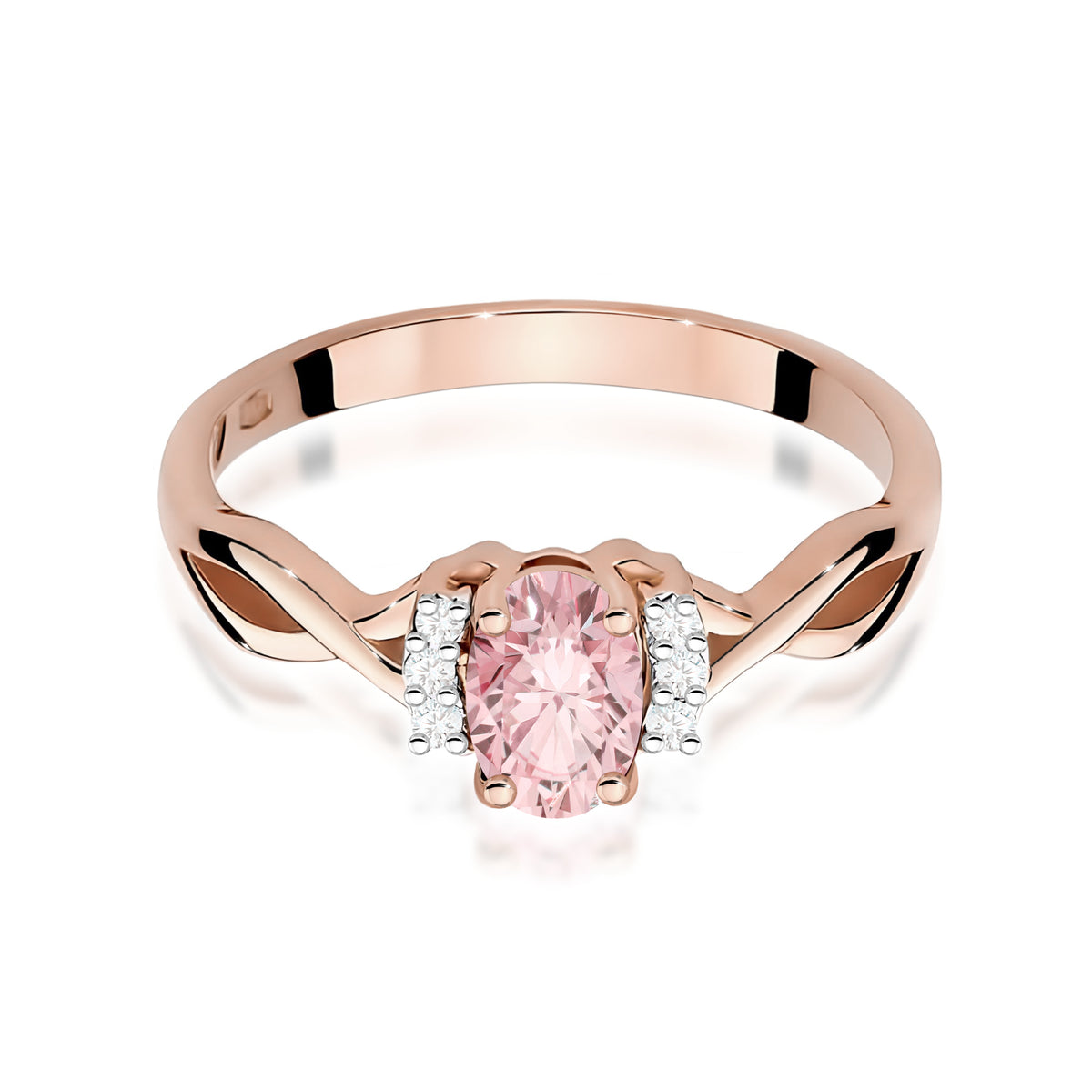 Inel Aur 14K cu Diamante Roz de Laborator 0.55 ct