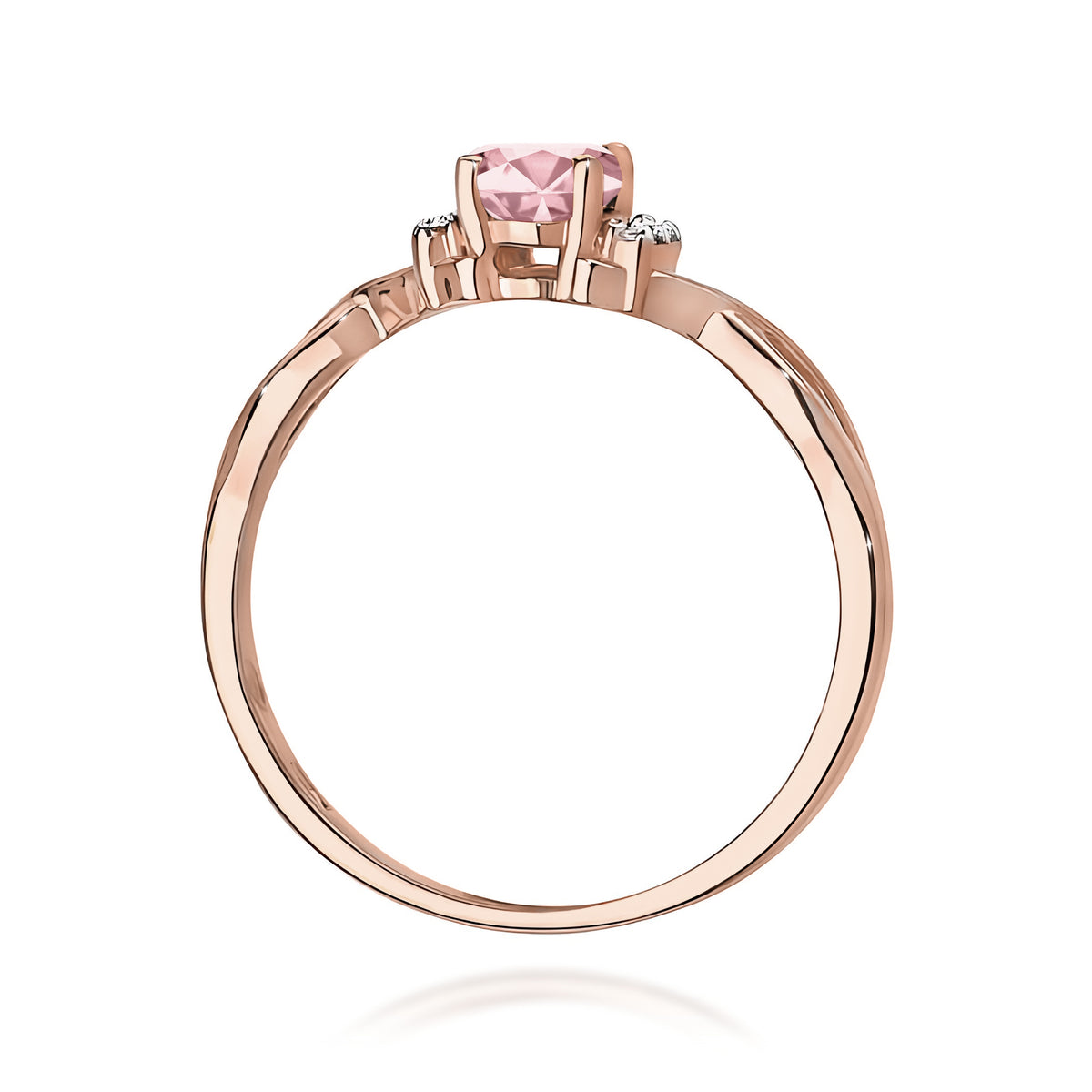 Inel Aur 14K cu Diamante Roz de Laborator 0.55 ct