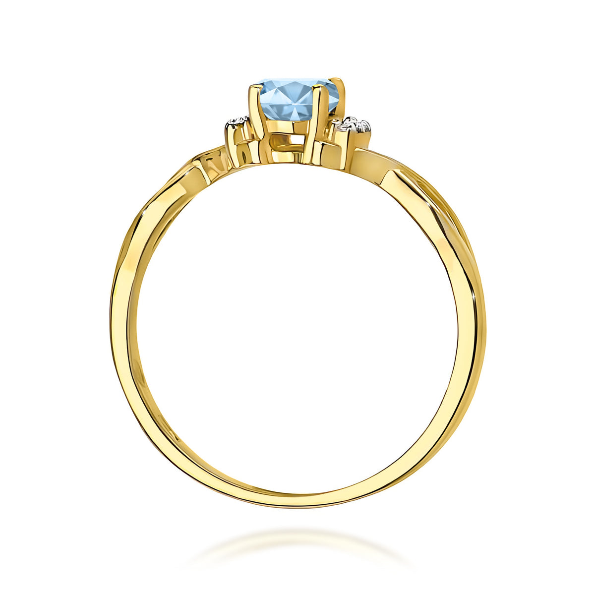 Inel Aur 14K cu Diamante Albastru de Laborator 0.55 ct