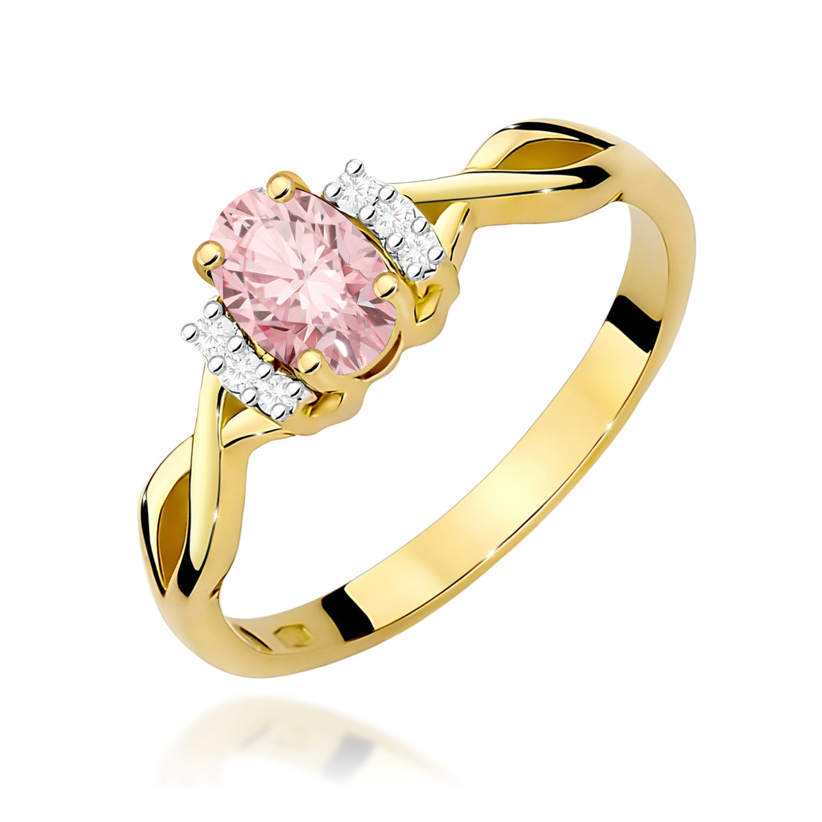 Inel Aur 14K cu Diamante Roz de Laborator 0.55 ct