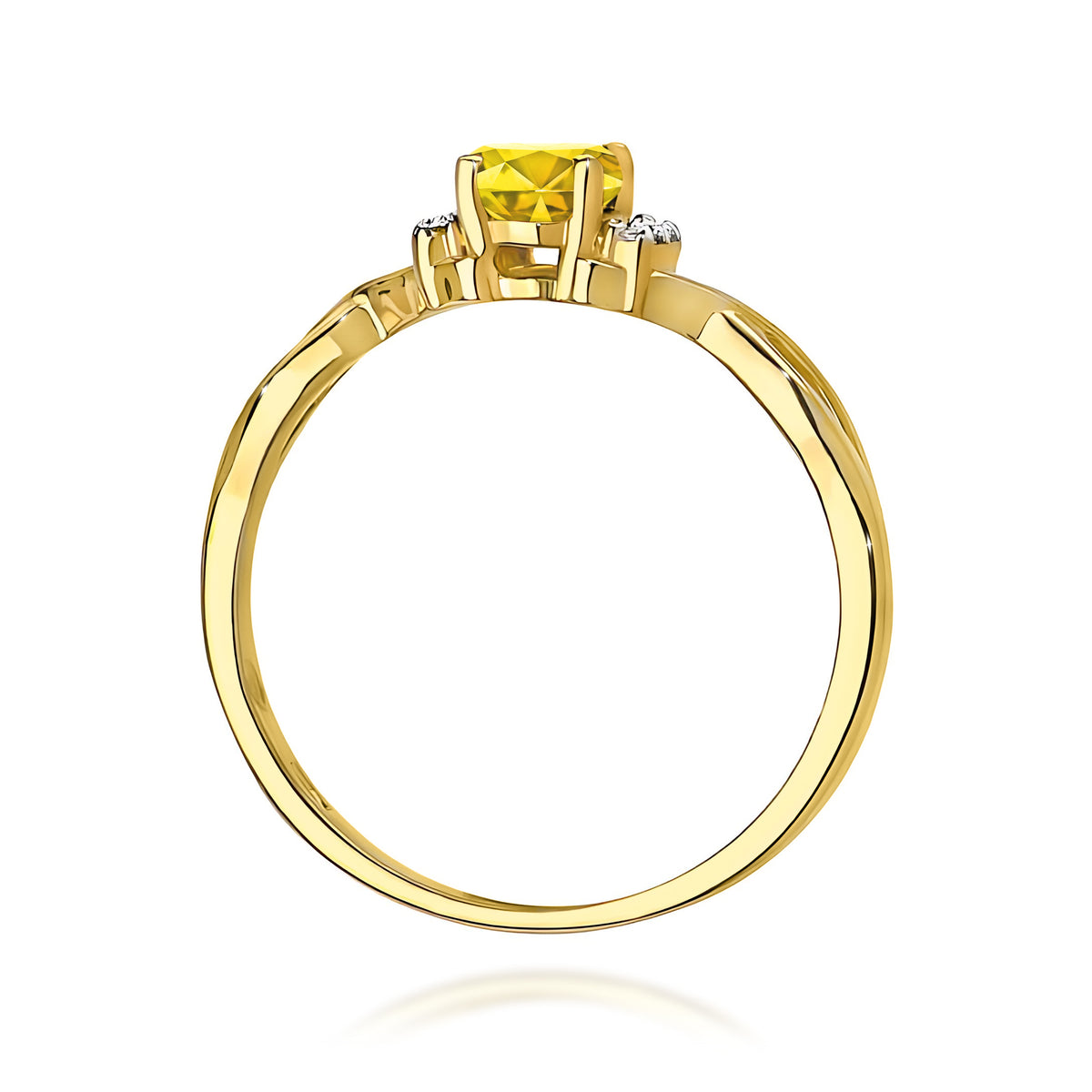 Inel Aur 14K cu Diamante Galben de Laborator 0.55 ct