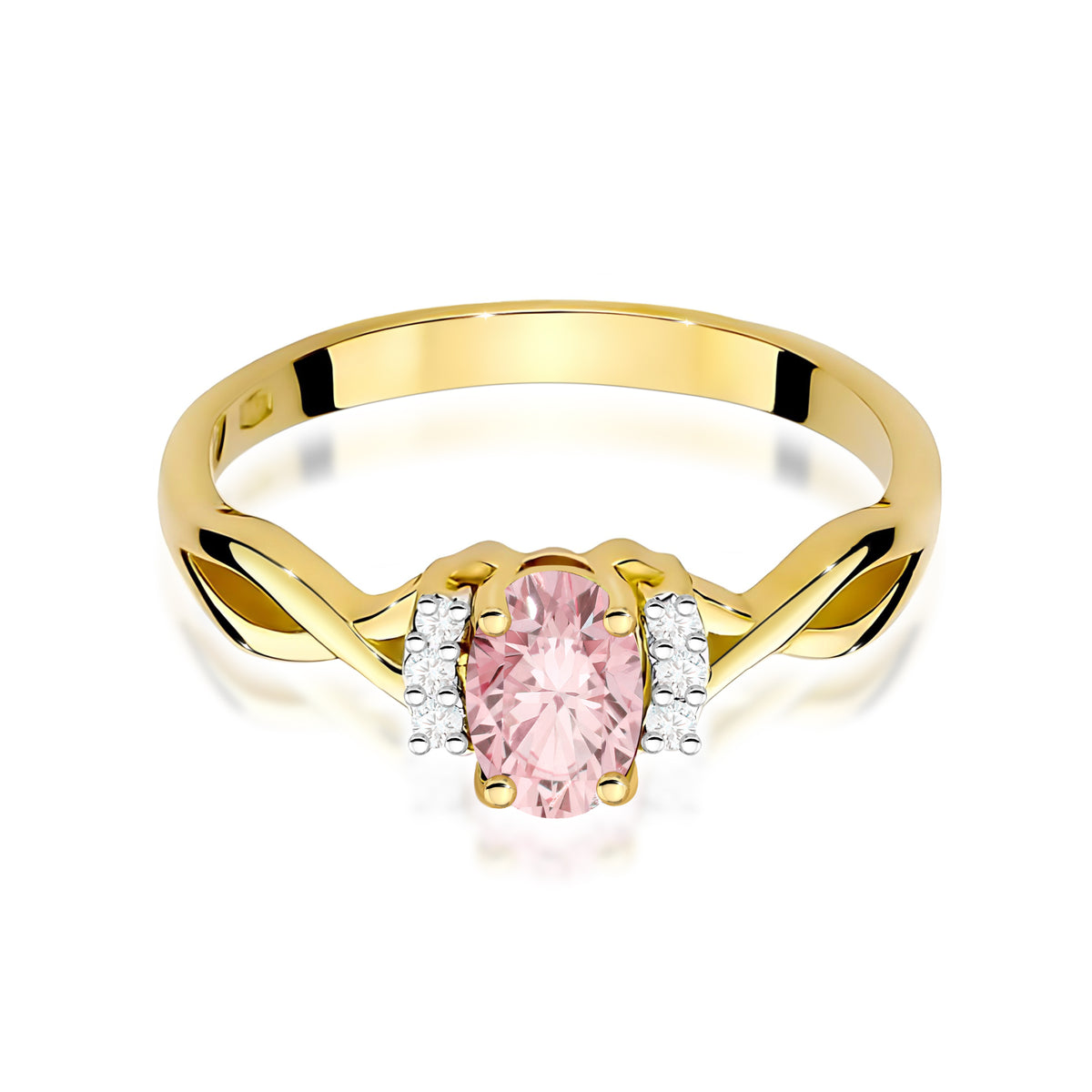 Inel Aur 9K cu Diamante Roz de Laborator 0.55 ct