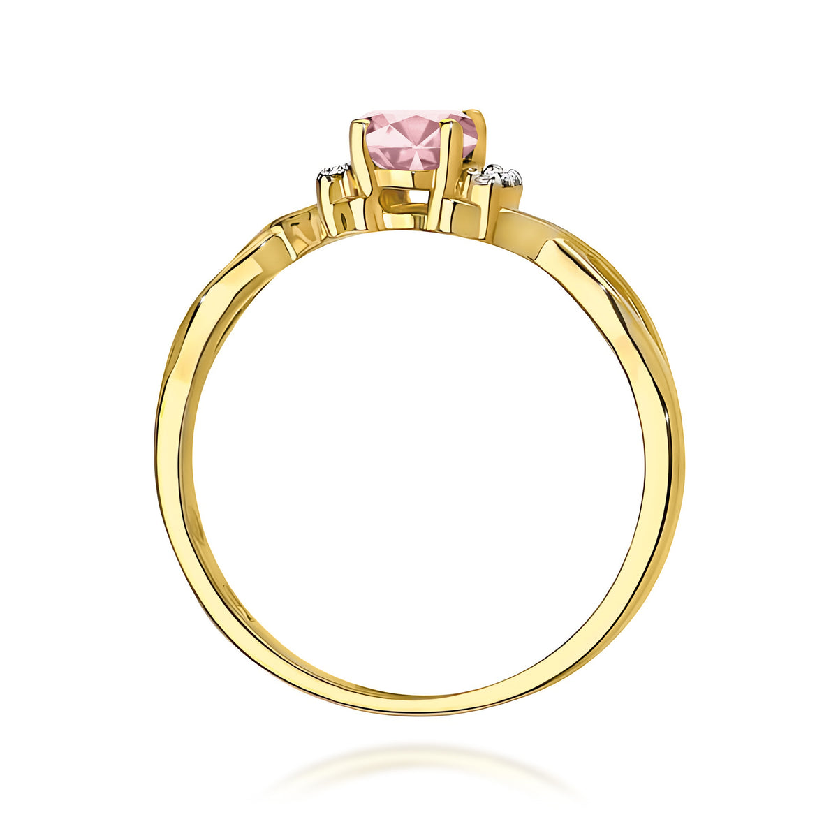 Inel Aur 9K cu Diamante Roz de Laborator 0.55 ct