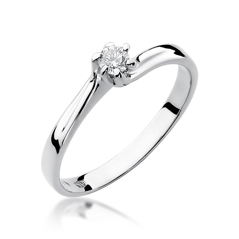 Inel Aur 9K cu Diamant Natural 0.10 ct
