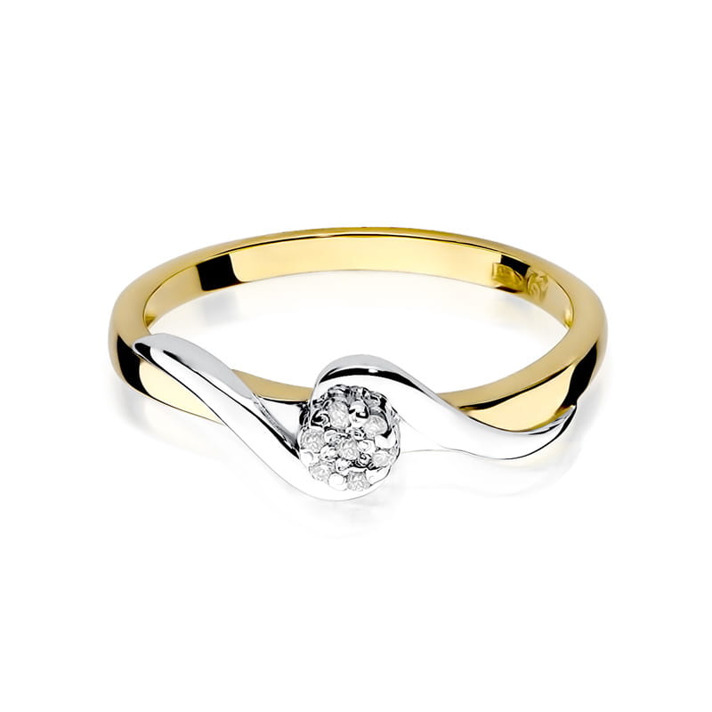 Inel Aur 9K cu Diamante Naturale 0.08 ct
