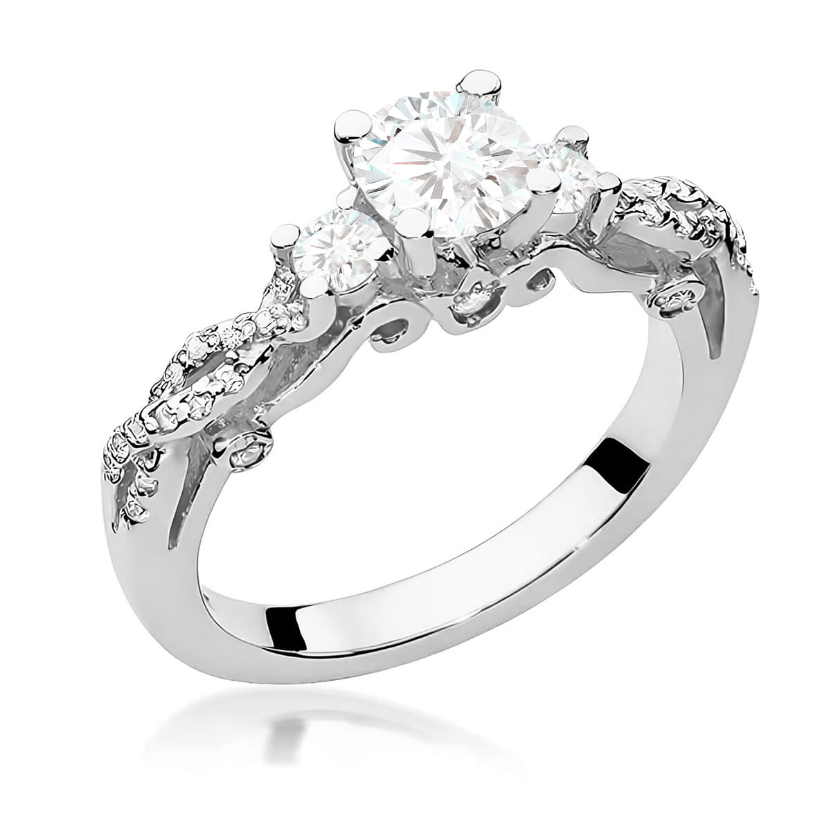 Inel Aur 9K cu Diamante de Laborator 1.04 ct