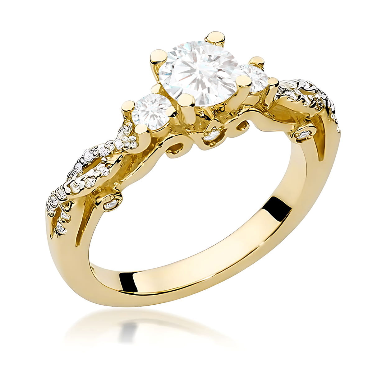 Inel Aur 9K cu Diamante de Laborator 0.84 ct