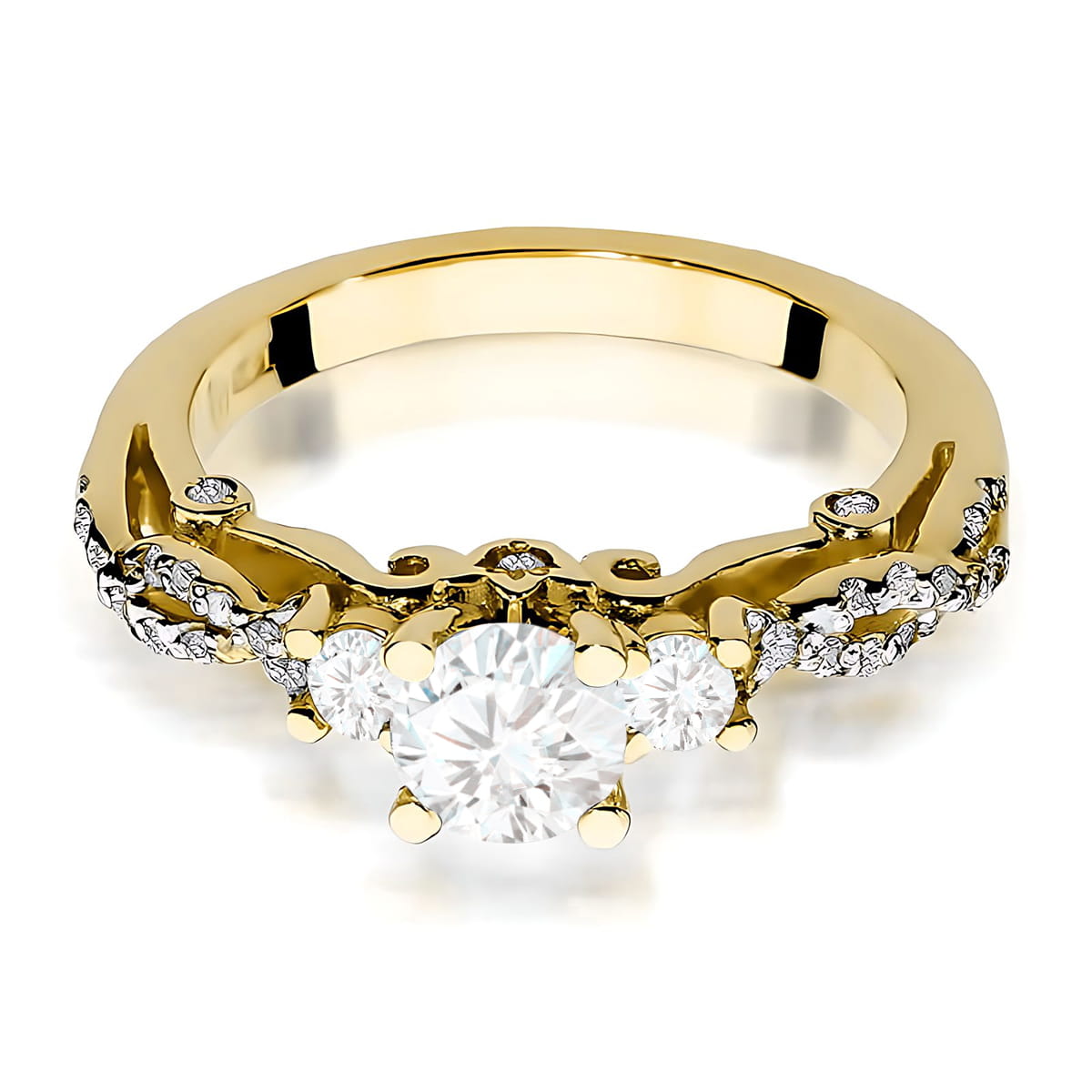 Inel Aur 9K cu Diamante de Laborator 1.04 ct