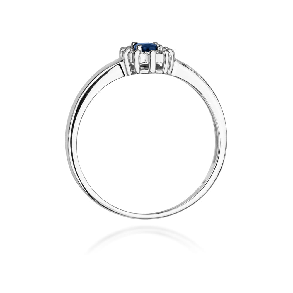 Inel Aur 9K cu Safir 0.30 ct si Diamante Naturale 0.10 ct