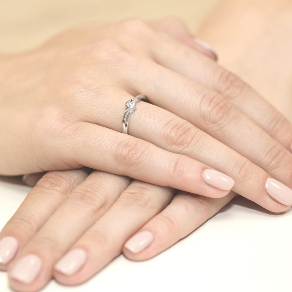 Inel Aur 9K cu Diamant Natural 0.05 ct