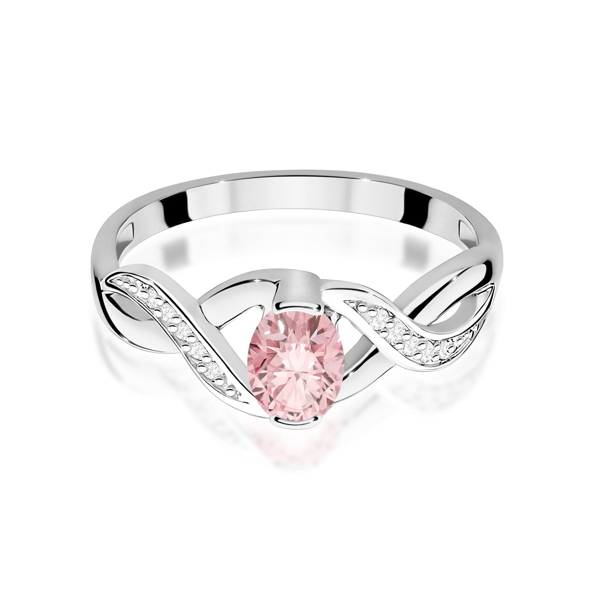 Inel Aur 14K cu Diamante Roz de Laborator 0.55 ct