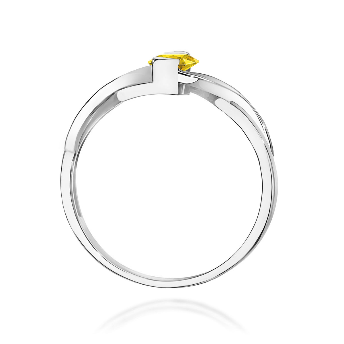 Inel Aur 14K cu Diamante Galben de Laborator 0.55 ct