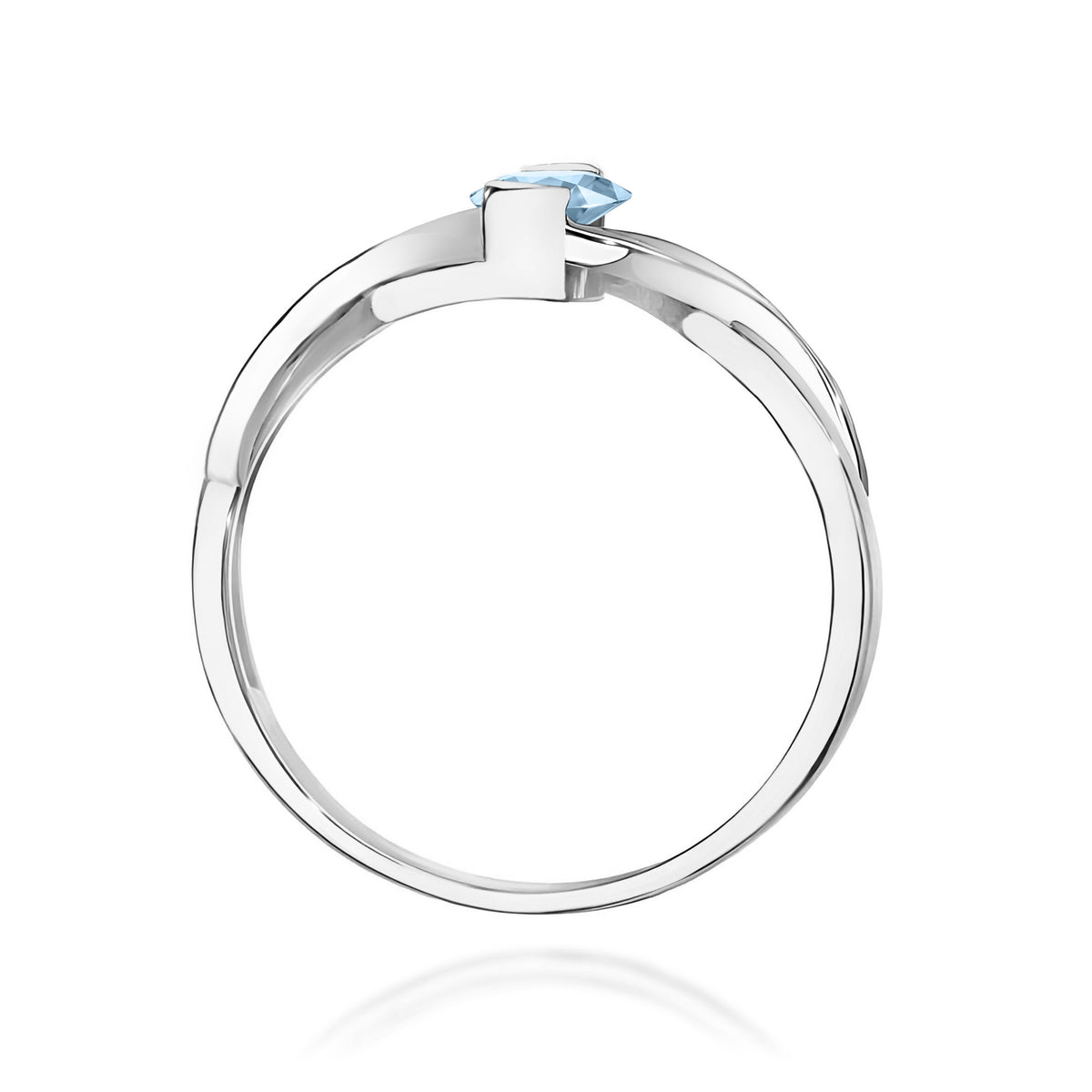 Inel Aur 9K cu Diamante Albastru de Laborator 0.55 ct