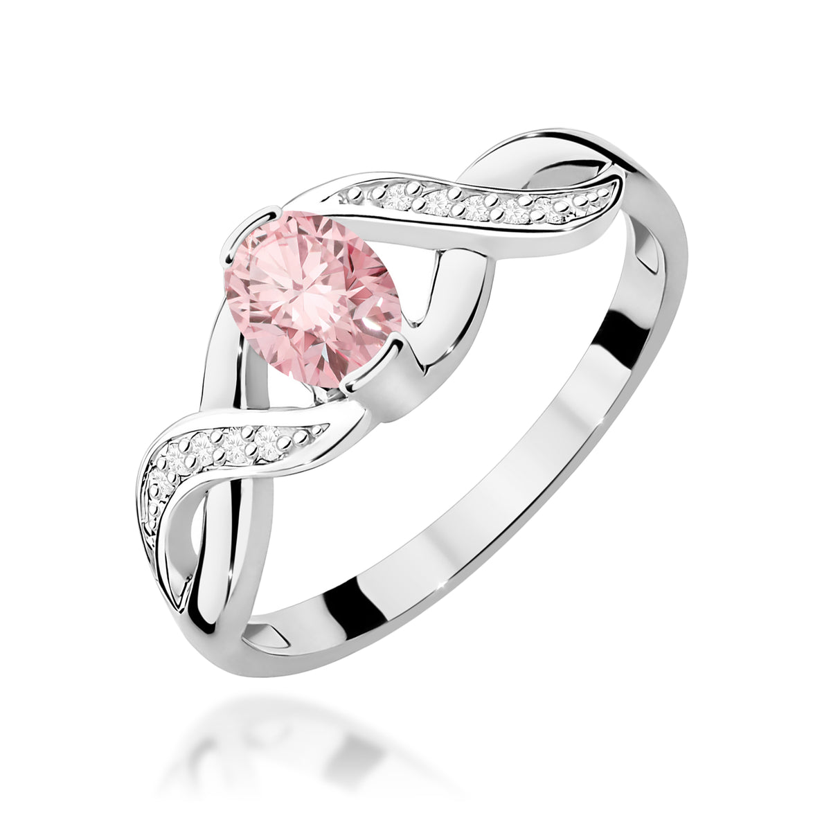 Inel Aur 9K cu Diamante Roz de Laborator 0.55 ct