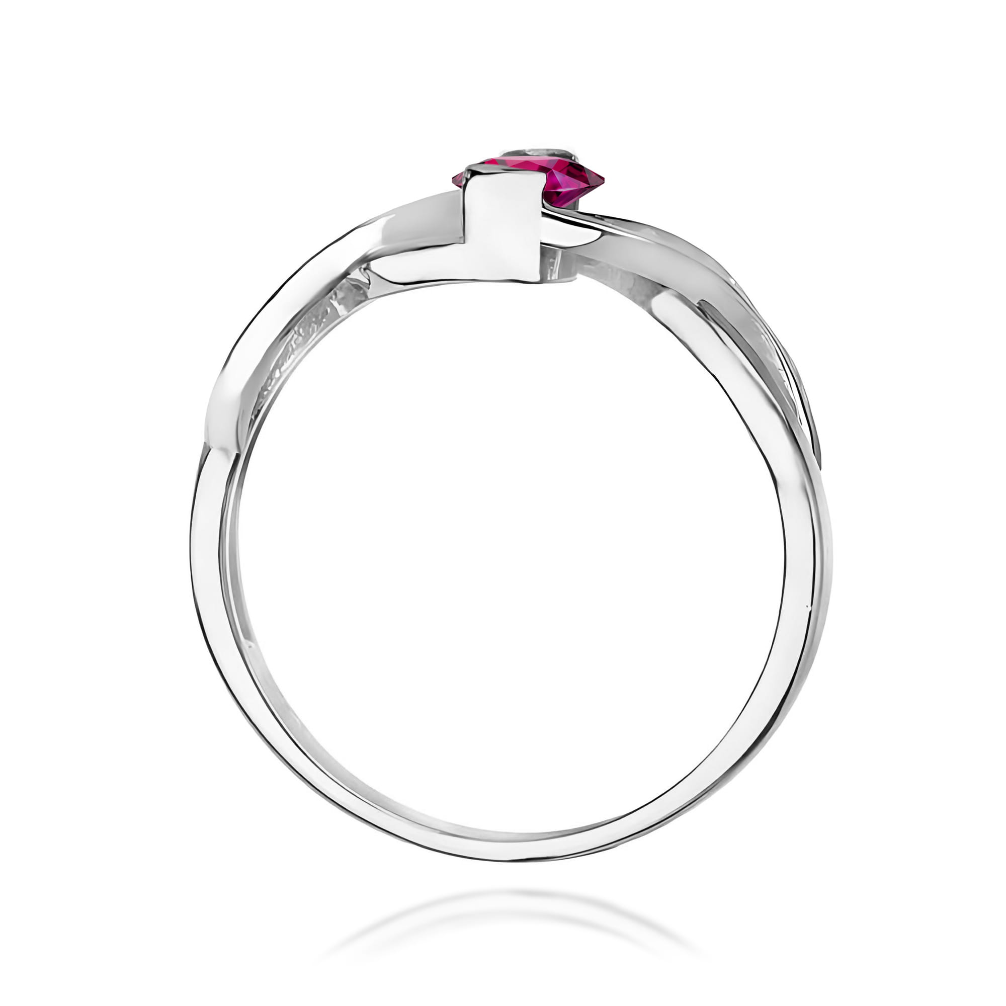 Inel Aur 9K cu Rhodolite 0.50 ct si Diamante Naturale 0.05 ct