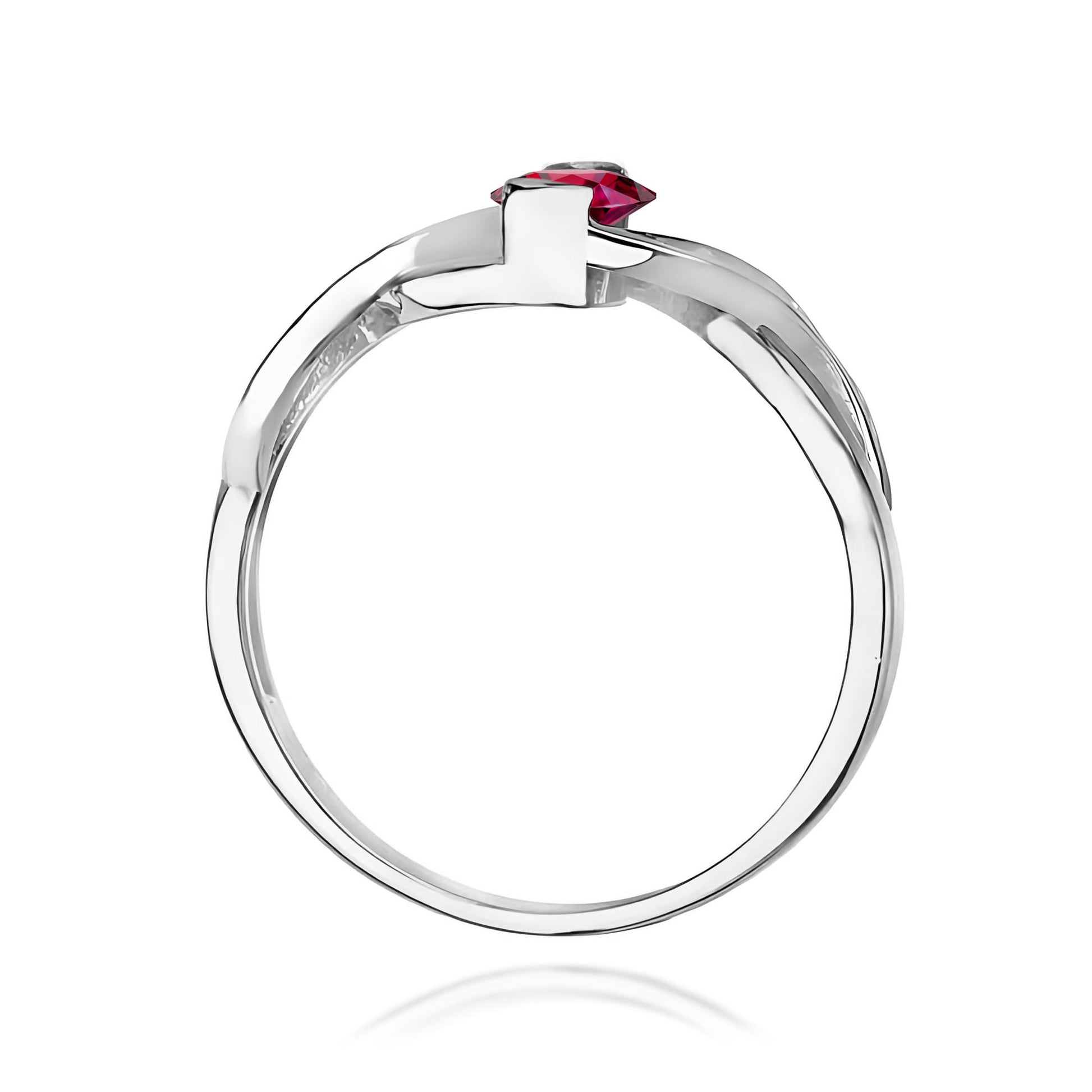 Inel Aur 9K cu Rubin 0.60 ct si Diamante Naturale 0.05 ct