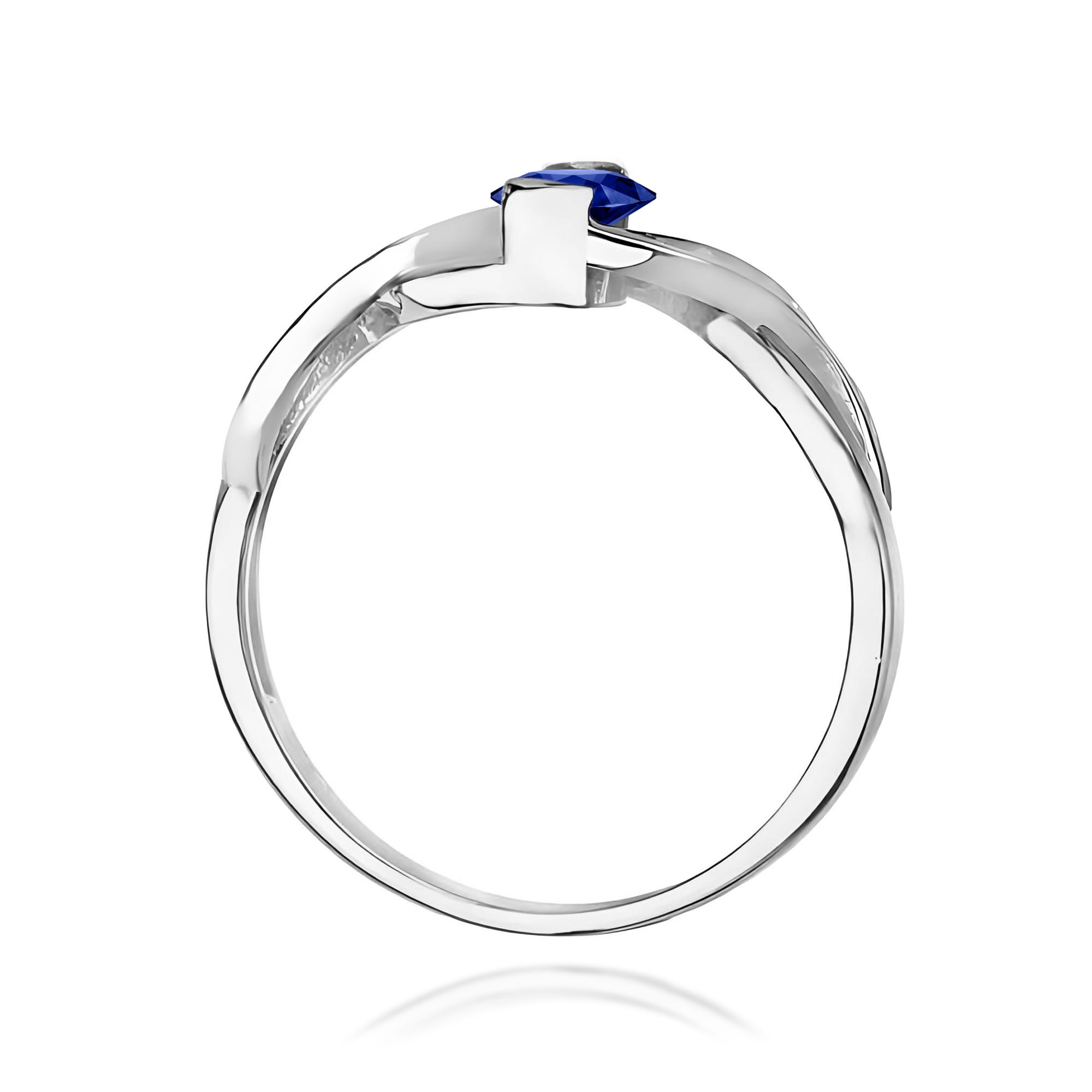 Inel Aur 9K cu Safir 0.70 ct si Diamante Naturale 0.05 ct