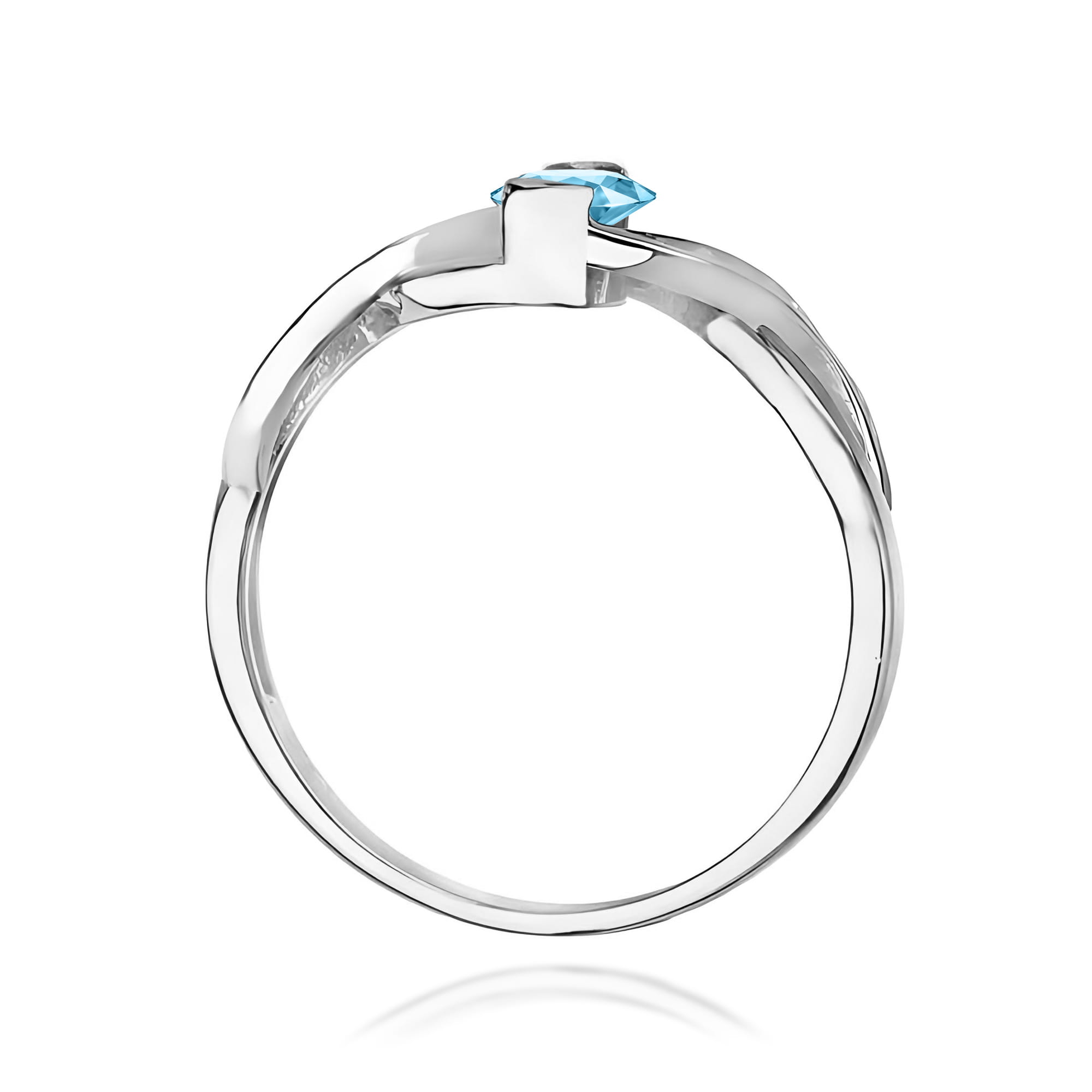 Inel Aur 9K cu Topaz Swiss 0.50 ct si Diamante Naturale 0.05 ct