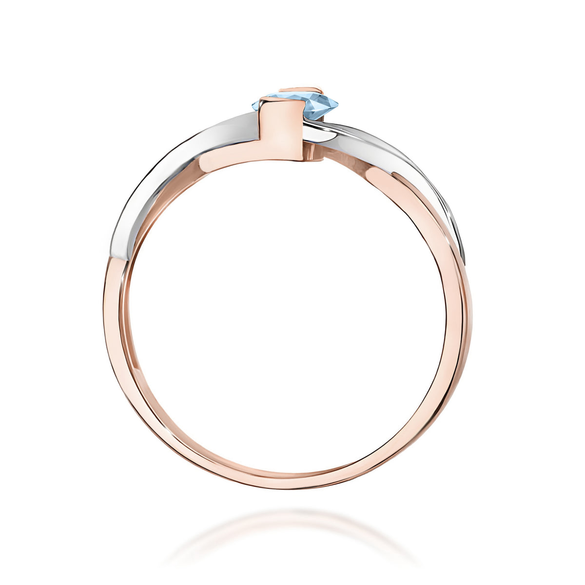 Inel Aur 14K cu Diamante Albastru de Laborator 0.55 ct