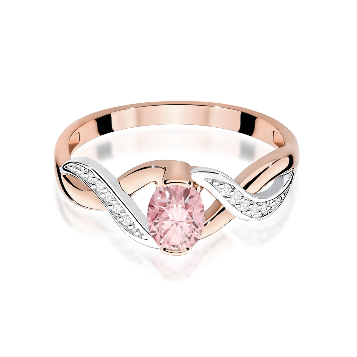 Inel Aur 14K cu Diamante Roz de Laborator 0.55 ct