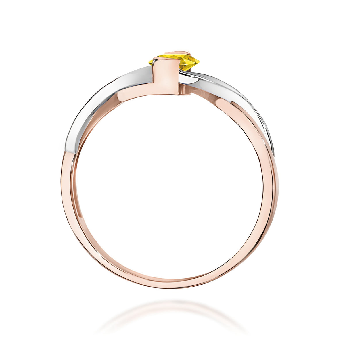 Inel Aur 14K cu Diamante Galben de Laborator 0.55 ct