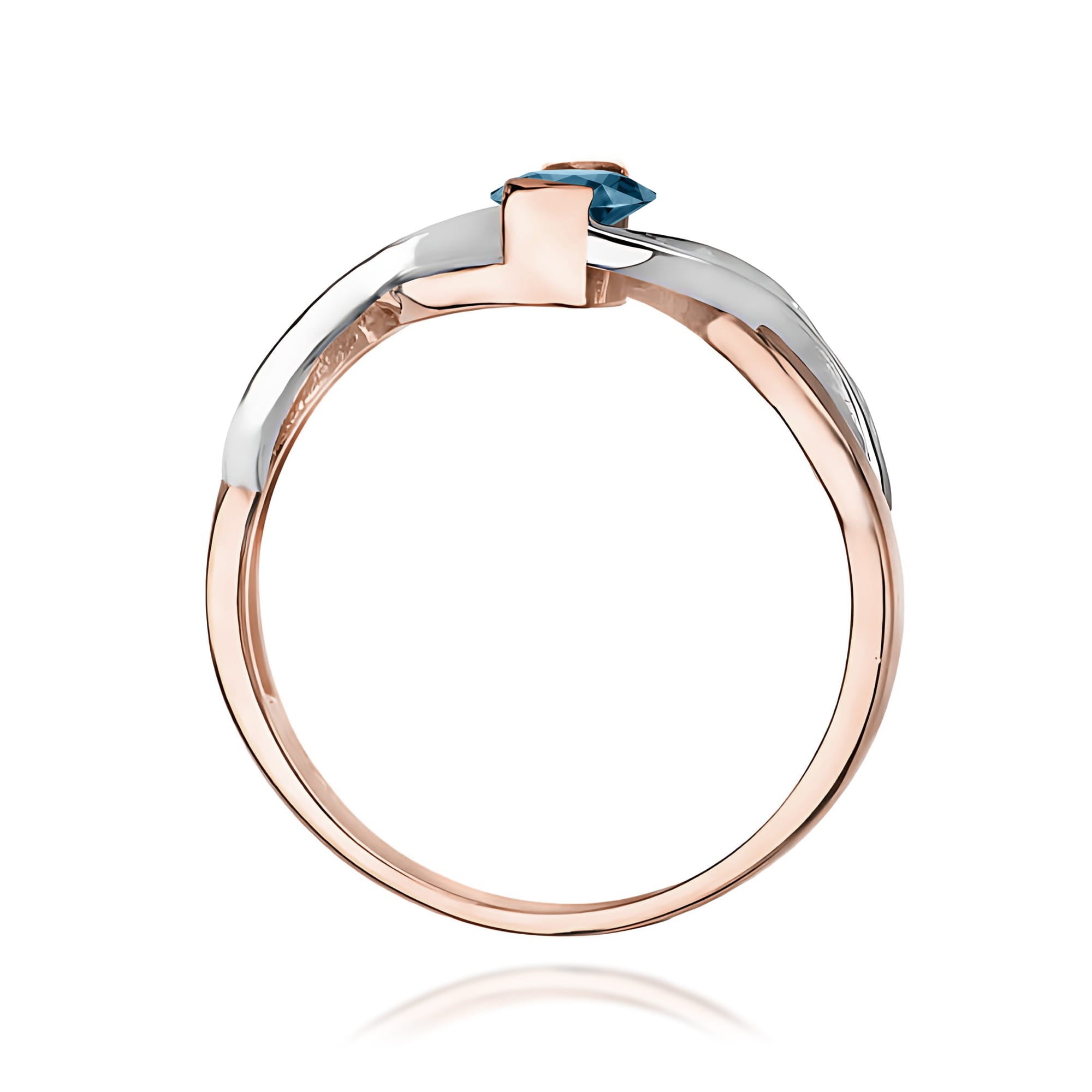 Inel Aur 14K cu Topaz London Blue și Diamante