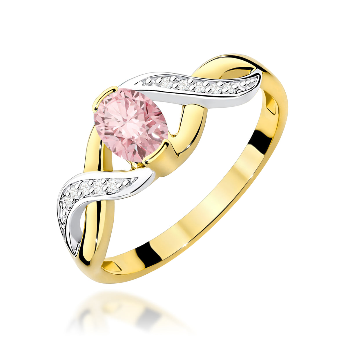 Inel Aur 14K cu Diamante Roz de Laborator 0.55 ct