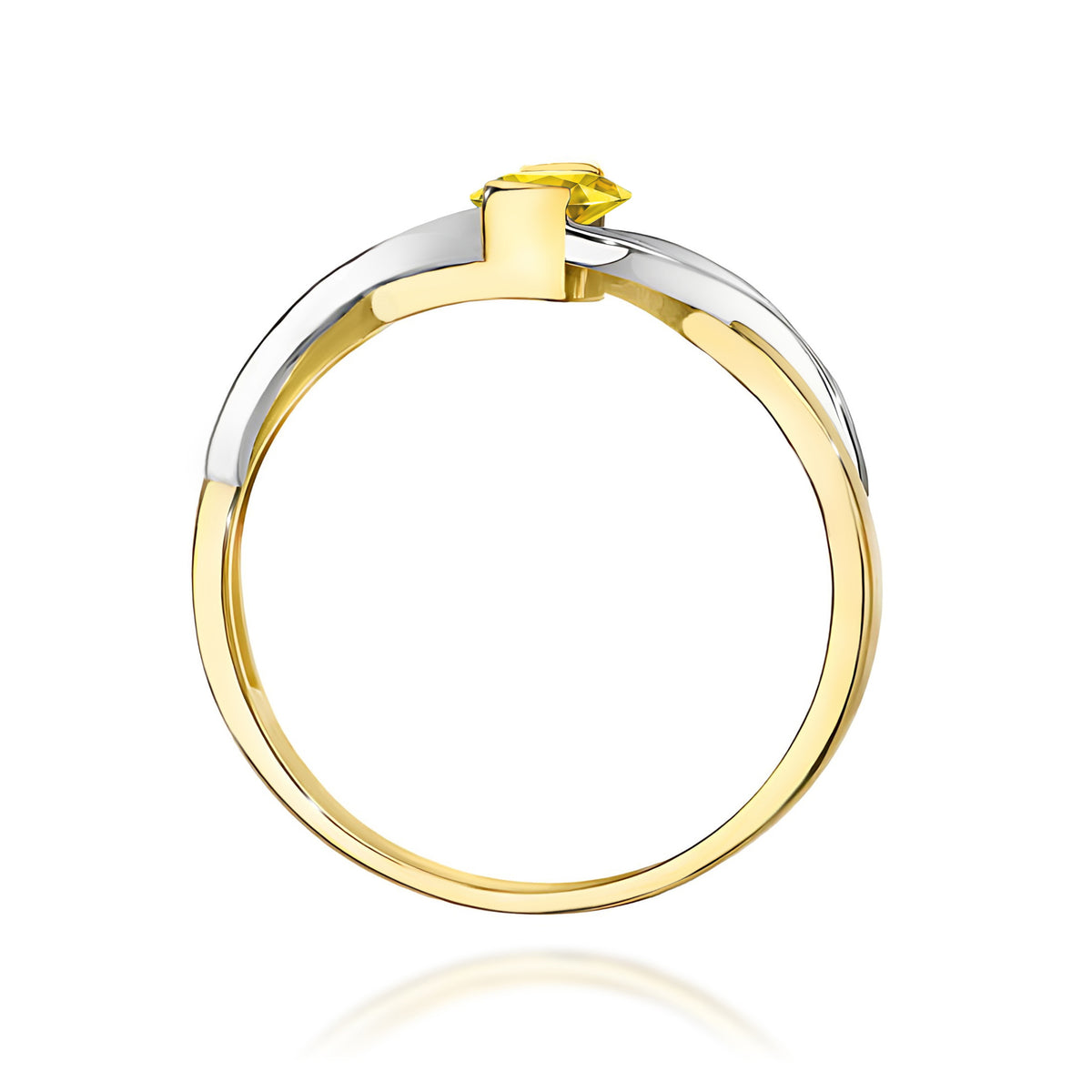 Inel Aur 14K cu Diamante Galben de Laborator 0.55 ct