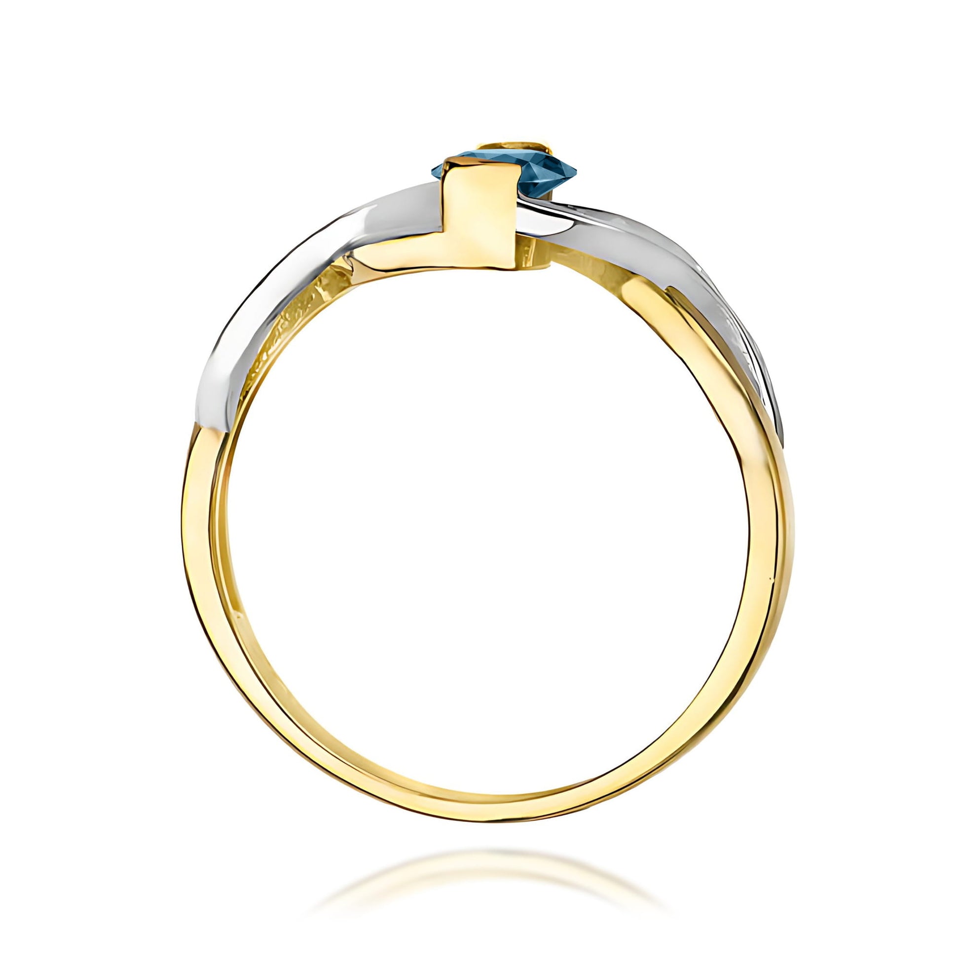 Inel Aur 14K cu Topaz London Blue și Diamante