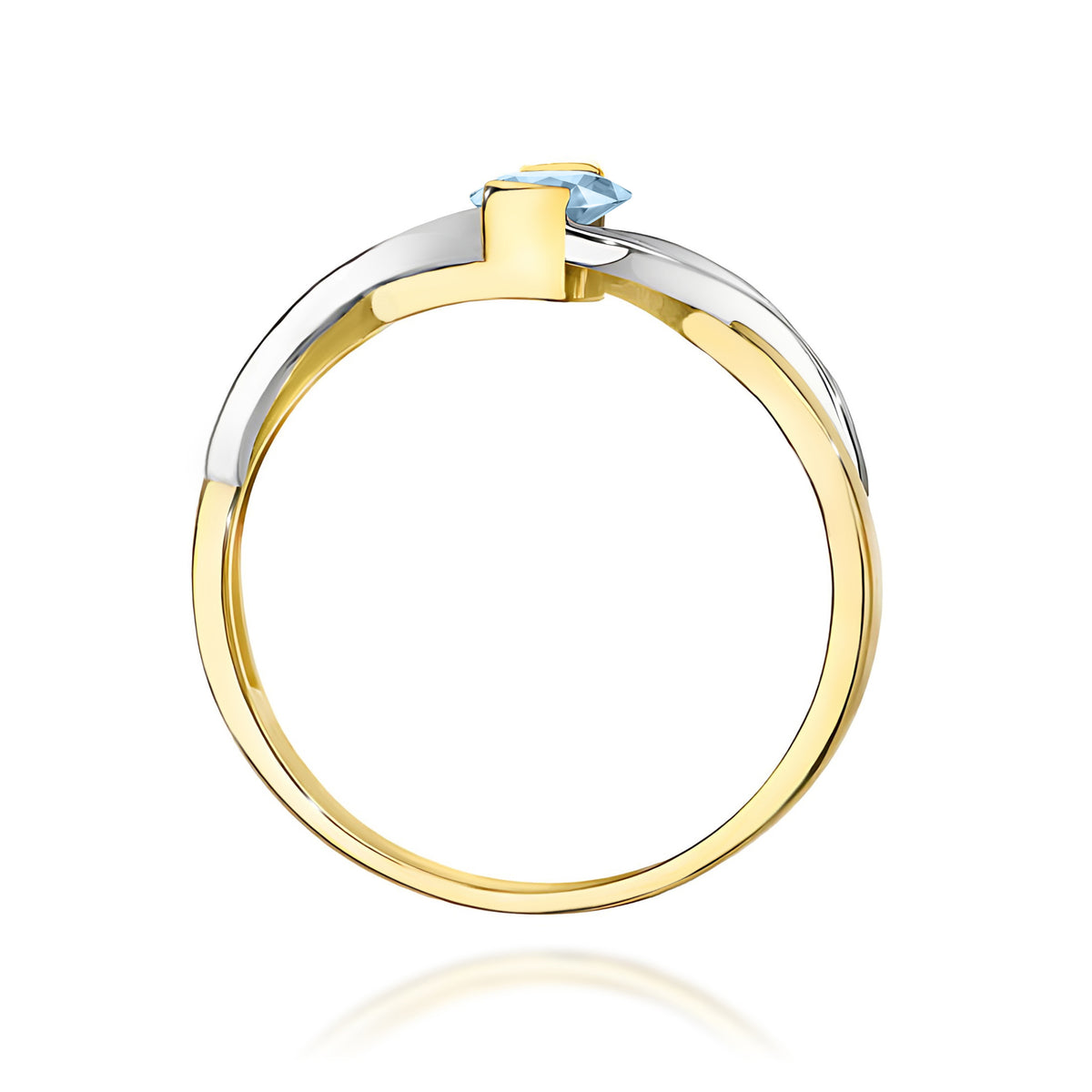Inel Aur 9K cu Diamante Albastru de Laborator 0.55 ct