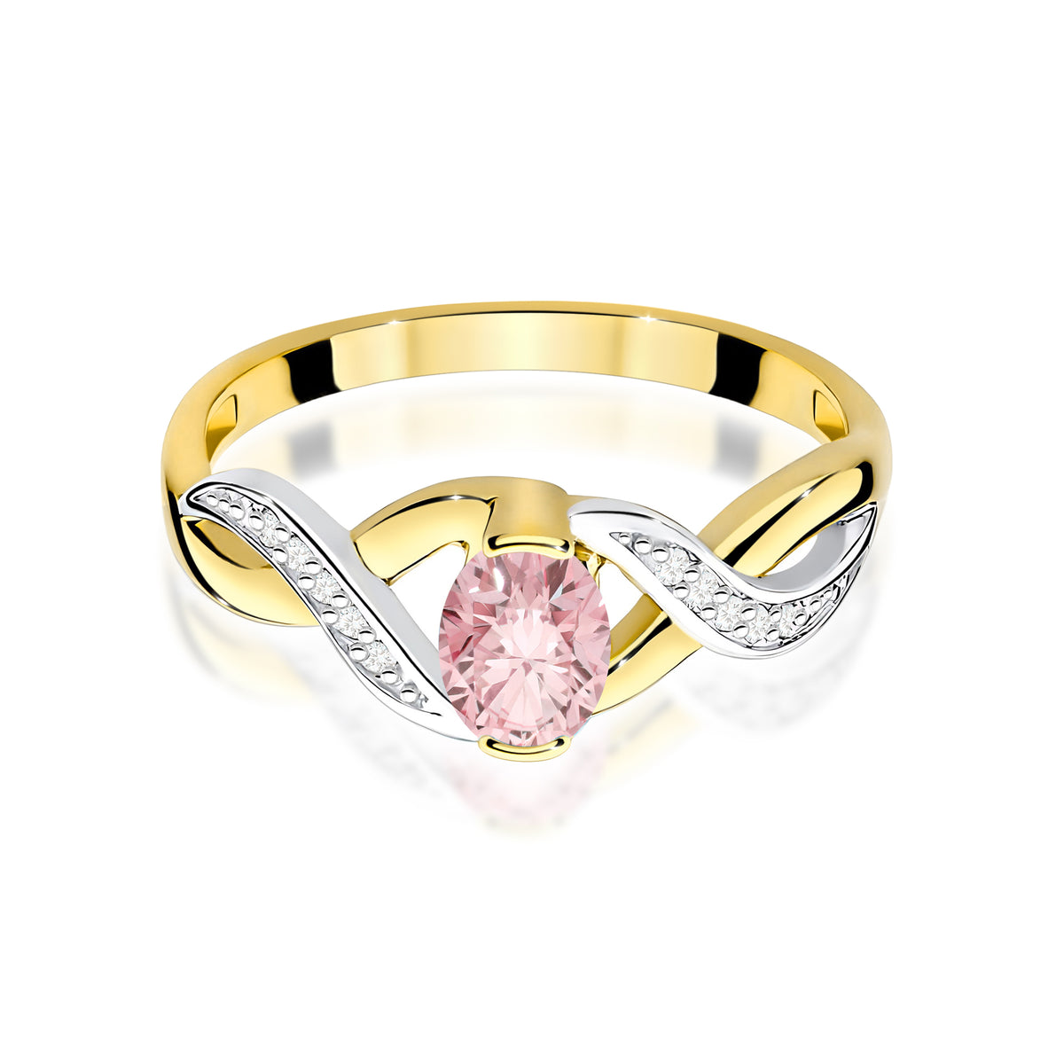 Inel Aur 9K cu Diamante Roz de Laborator 0.55 ct