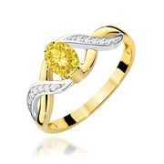 Inel Aur 9K cu Diamante Galben de Laborator 0.55 ct