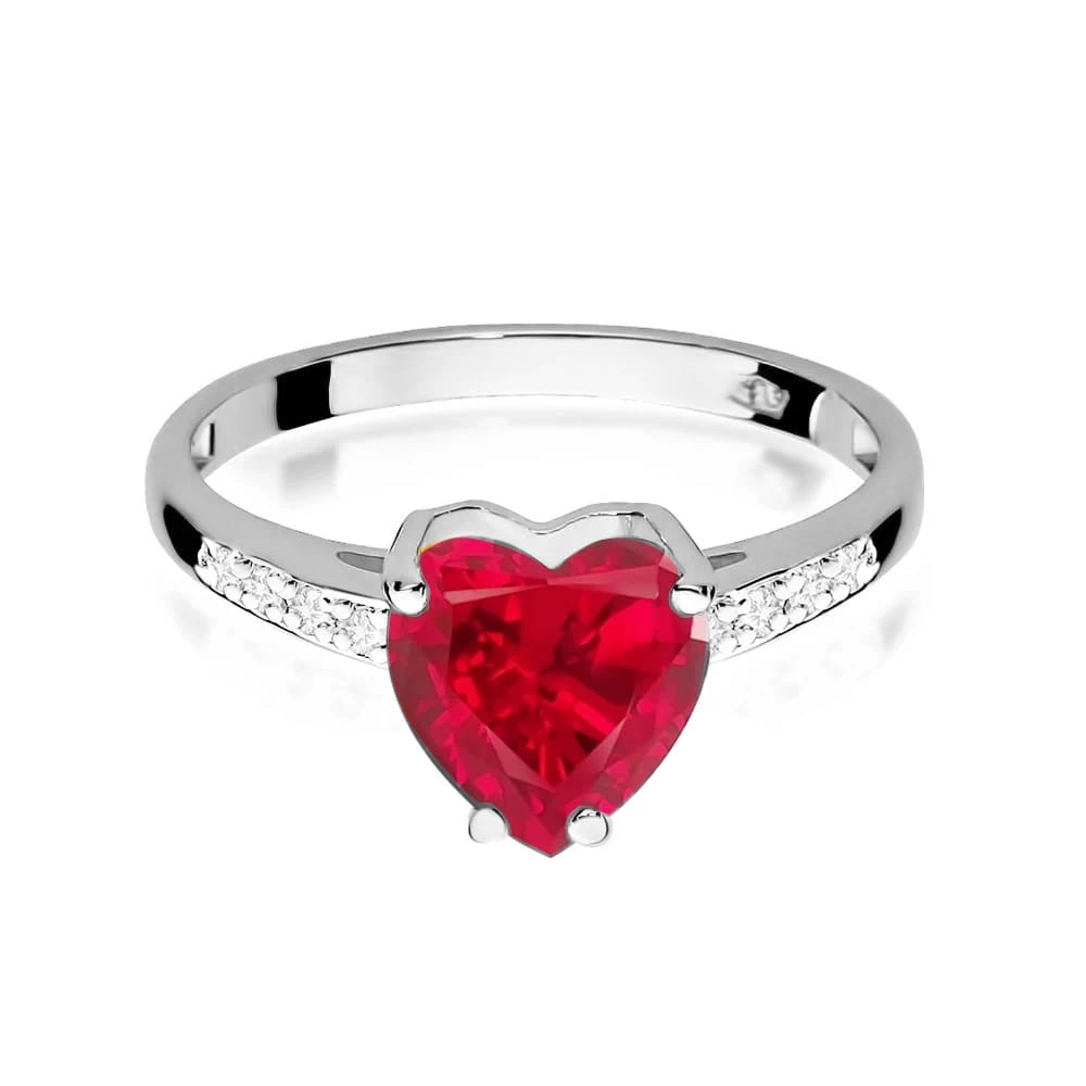 Inel Aur 9K cu Rubin 1.70 ct si Diamante Naturale 0.04 ct