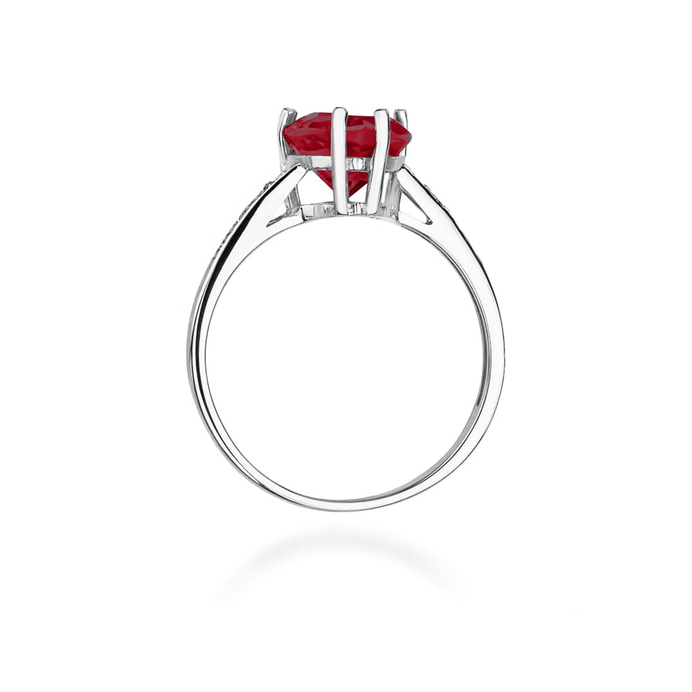 Inel Aur 9K cu Rubin 1.70 ct si Diamante Naturale 0.04 ct