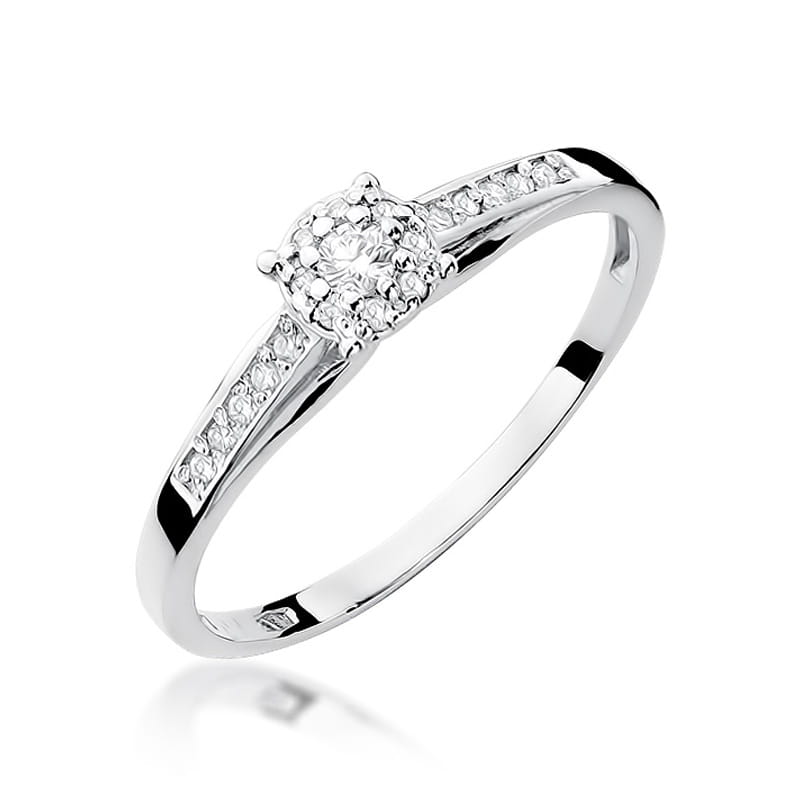 Inel Aur 9K cu Diamante Naturale 0.13 ct