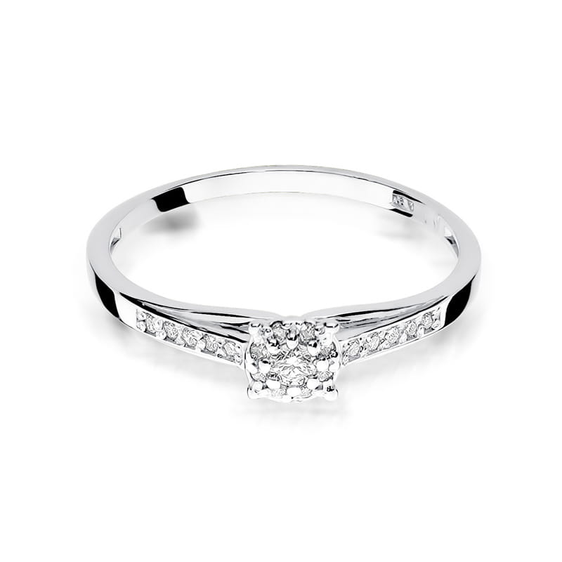 Inel Aur 9K cu Diamante Naturale 0.13 ct