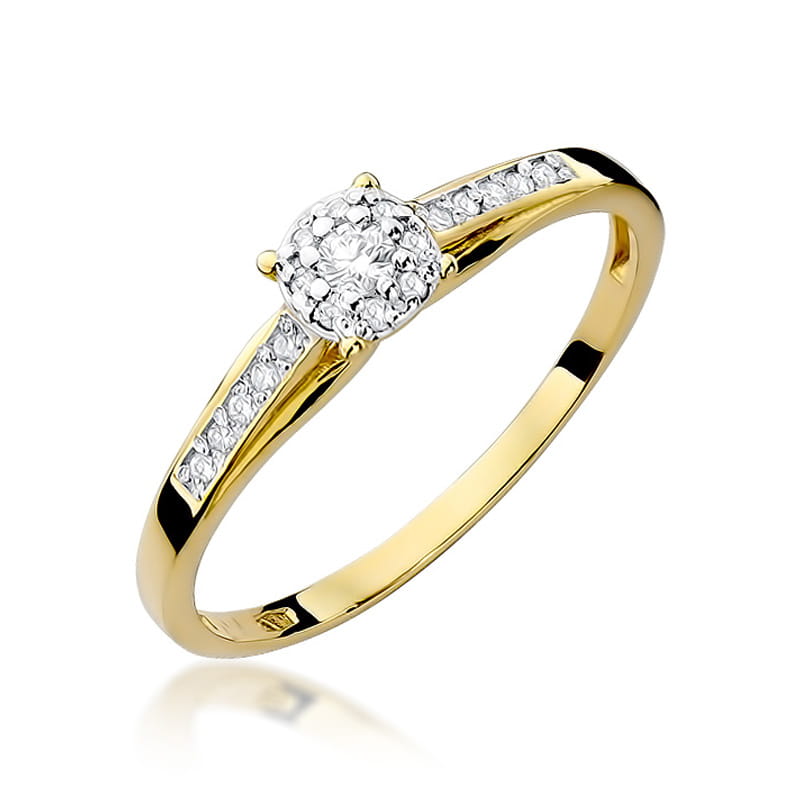 Inel Aur 9K cu Diamante Naturale 0.13 ct