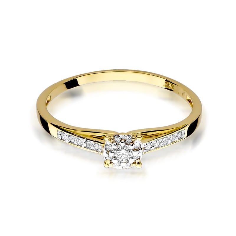 Inel Aur 9K cu Diamante Naturale 0.13 ct