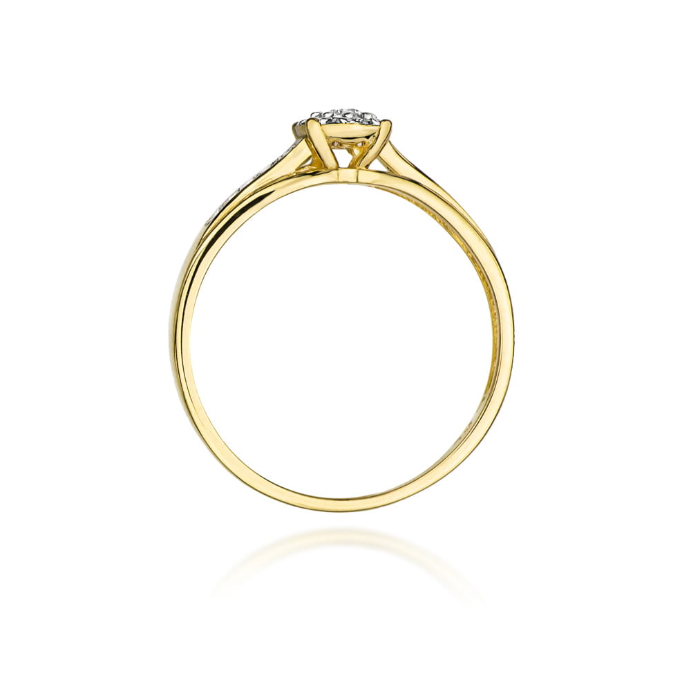 Inel Aur 9K cu Diamante Naturale 0.13 ct