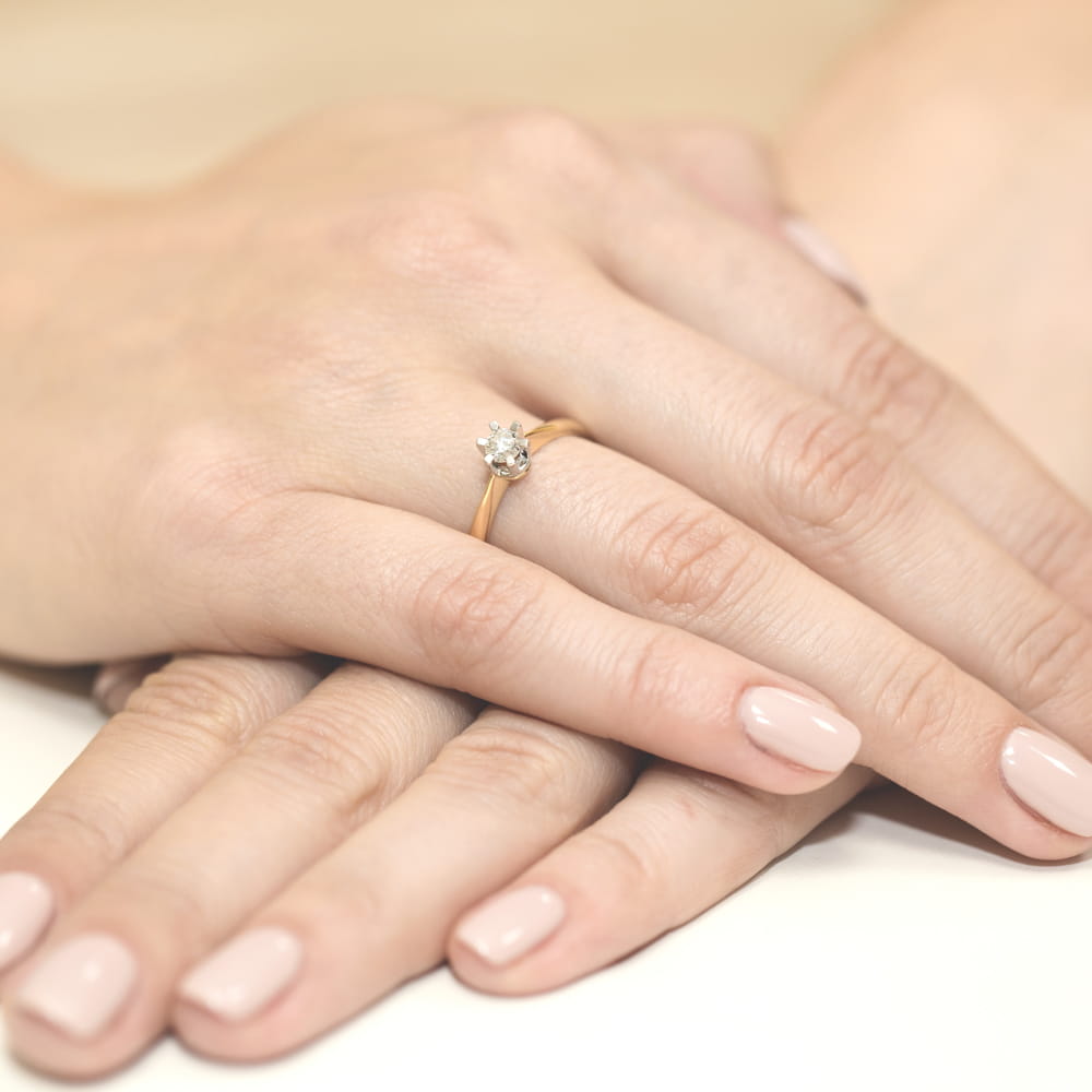 Inel Aur 14K W0036 Diamant Cultivat 0.25ct