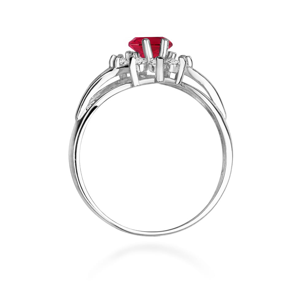 Inel Aur 9K cu Rubin 1.00 ct si Diamante Naturale 0.30 ct