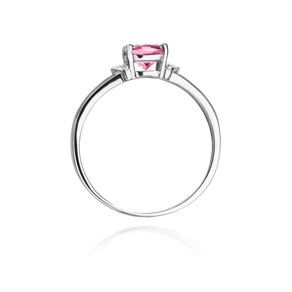Inel Aur 9K cu Topaz Roz 0.65 ct si Diamante Naturale 0.01 ct