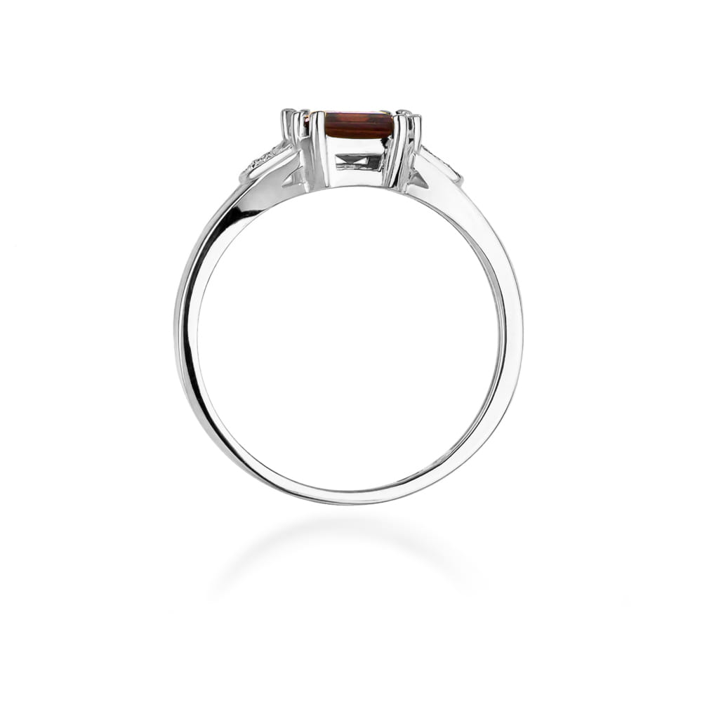 Inel Aur 9K cu Granat 1.30 ct si Diamante Naturale 0.06 ct